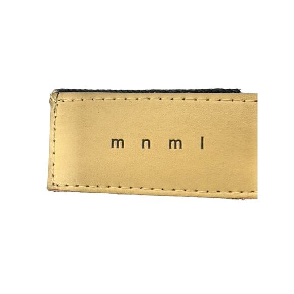 MNML M1 Black Stretch Denim Jean Men's 32x33 Button Fly Zip Hem Distressed - Picture 4 of 7